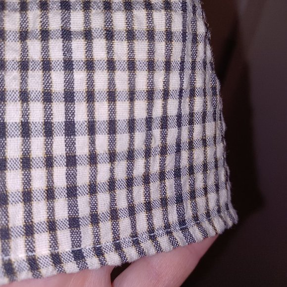 Calvin Klein NWT Black and Cream Checked  Capped Sleeves Womens shirt size S - Picture 7 of 9